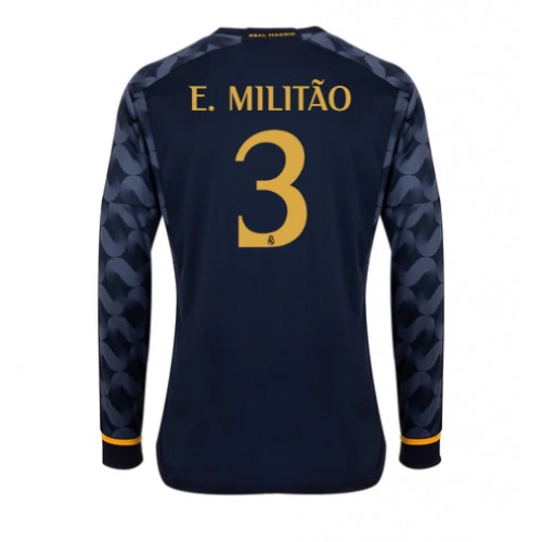 Maillot de foot Real Madrid Eder Militao #3 Extérieur 2023-24 Manche Longue